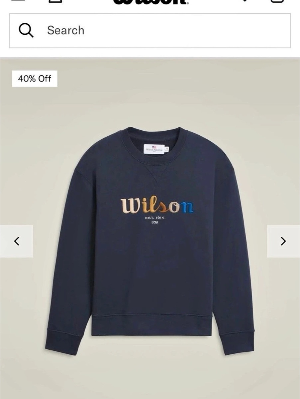 Wilson America sweatshirt Crewneck in Black XS Like New